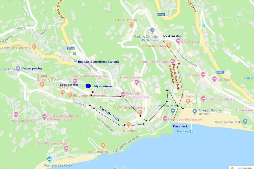 A La Casa Del Cavaliere Leilighet Positano Eksteriør bilde